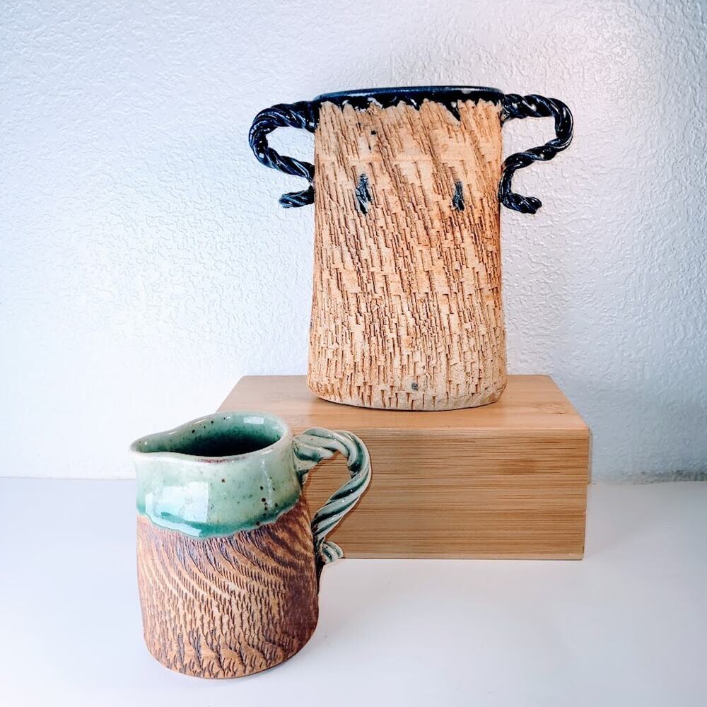 Vintage Esteban Apodaca Studio Art Pottery Pitcher & Vase